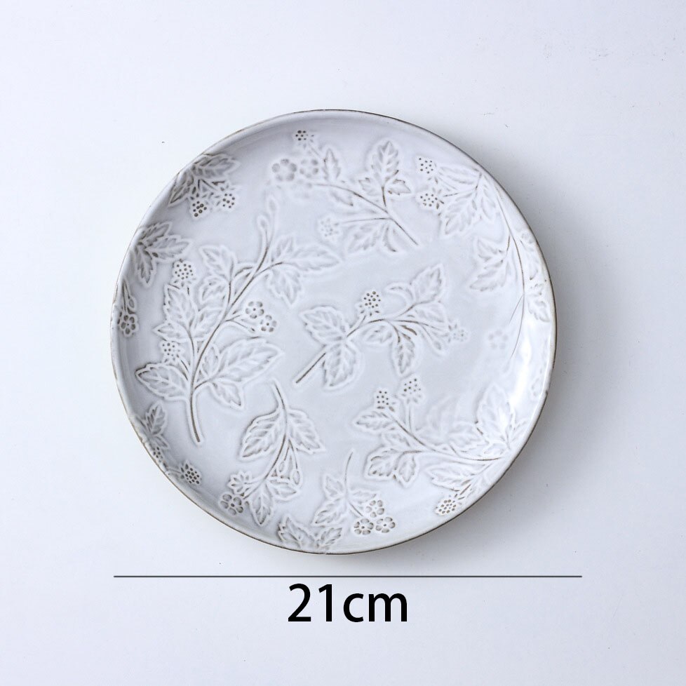 retro płyta ceramiczna ręcznie kwiatowa tłoczona sałatka owocowa talerze zachodnia restauracja kreatywna stek danie francuska zastawa stołowa robić kuchni