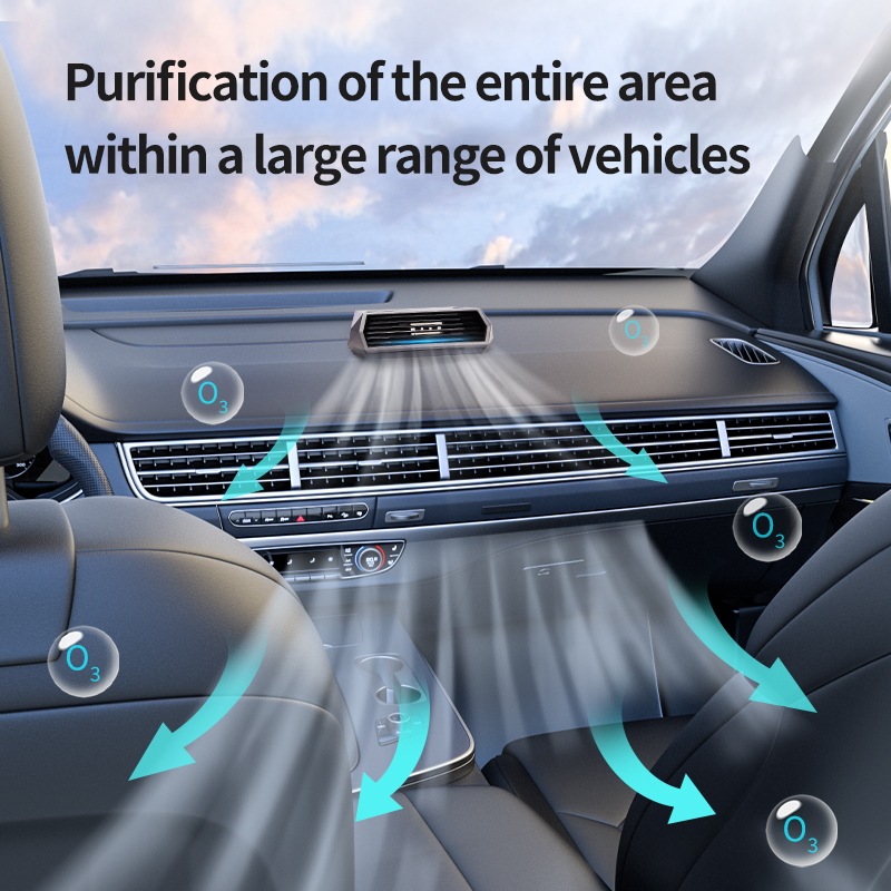 Op Zonne-Energie Aangedreven Auto Luchtreiniger Auto Geur Eliminator Parkeerplaats Nummerplaat Ozon Generator Desinfectie Machine