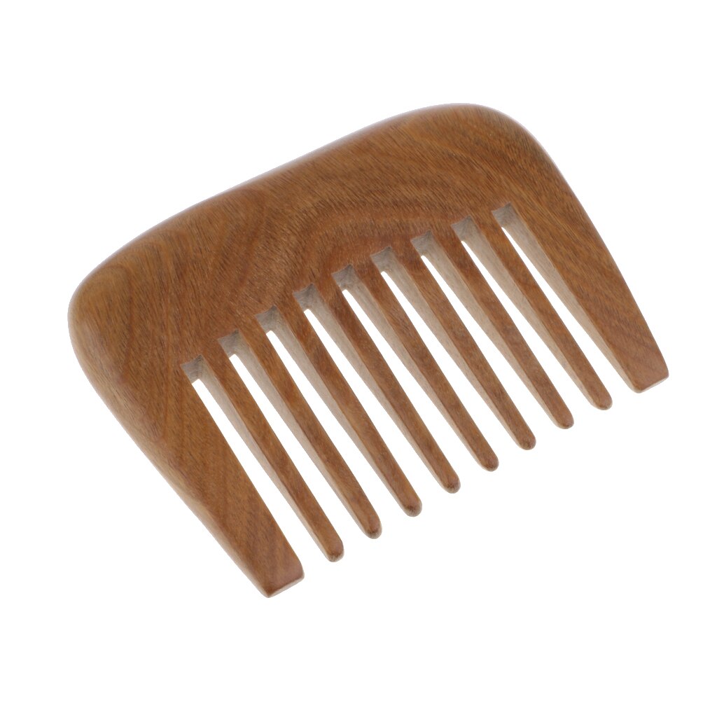 Trä kam hår plocka bred tand ficka hår kam hår lossande kam hår massager borste grön sandelträ
