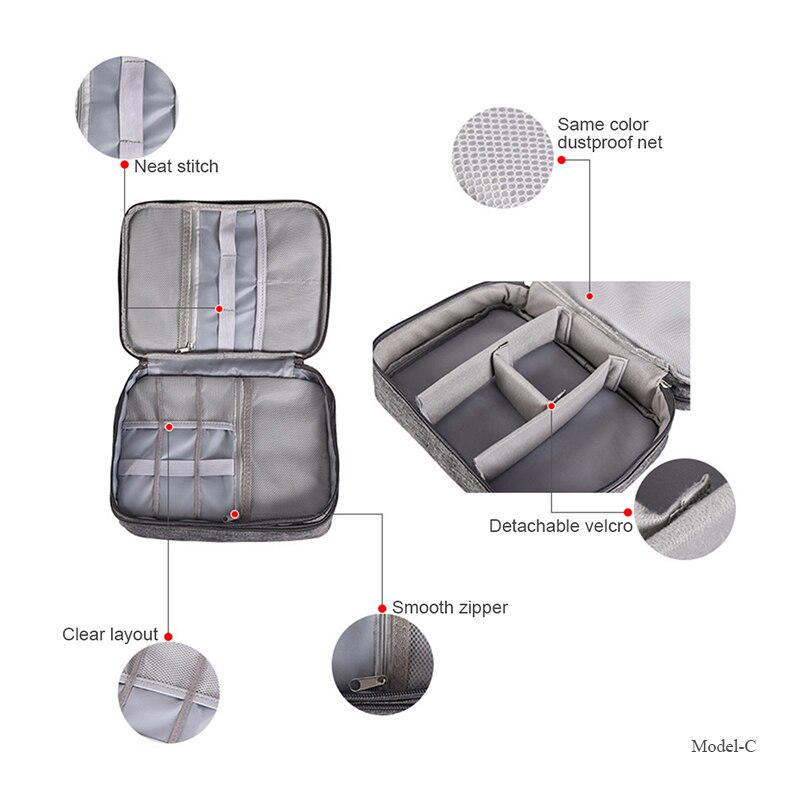 Cable Organizer Bag Cable Storage Bag Electronic Gadget Organizer Wires Charger Headphone Case Travel Accessories Digital Pouch