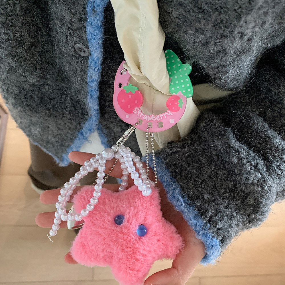 Ins Stijl Leuke Acryl Cartoon Sleutelhanger Houder Korea Kawaii Fruit Cupcake Stervormige Decor voor Tas Hanger Haak Sleutel Hangend