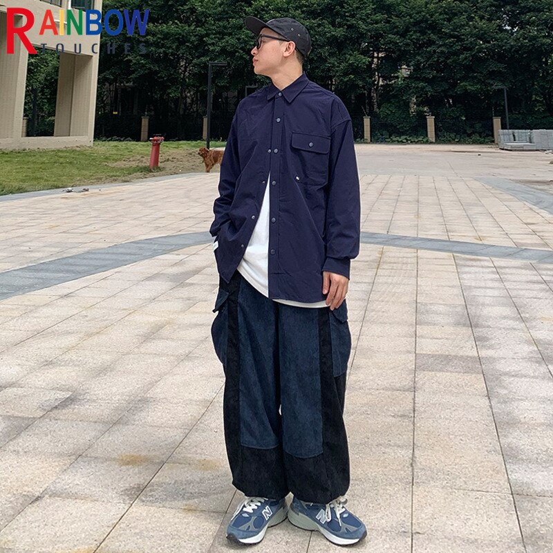 Rainbowtouches Mode Casual Sport Training High Street Vintage Stijl Broek Corduroy Mannen Trendy Oversize Losse Broek