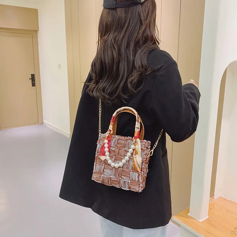 Sac en tissu maille fait à la main, matériaux de fabrication de sacs, bricolage, sacs à crochet, ruban, tissage artisanal, accessoires de fabrication de sacs
