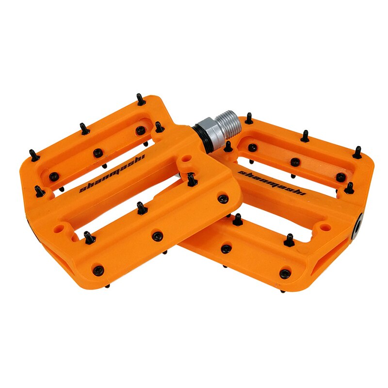 SMS vélo pédale vtt nylon fibre roulements pédales plat Y engrenage fixe ultra-léger 345g cyclisme 9/16 BMX VTT repose-pieds: orange