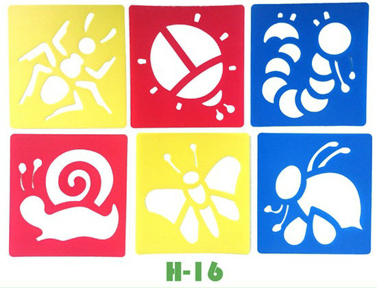 6 PCS/LOT. pesce granchio Anatra Rana modello di disegno stencil Per Bambini di arte bordo apprendimento Precoce giocattolo educativo Del Partito favor14x15cm 18 disegno: H-16