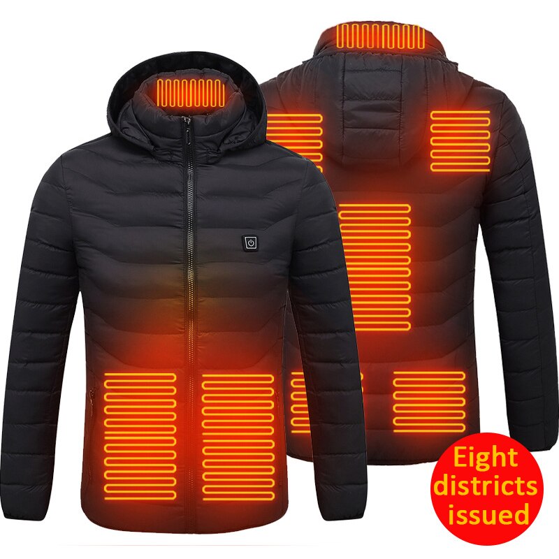 Elektrische Heizung Jacken draussen Weste USB Langen Ärmeln Mit Kapuze Elektrische Heizung Weste Warme Winter Thermische Kleidung Jacke Neue