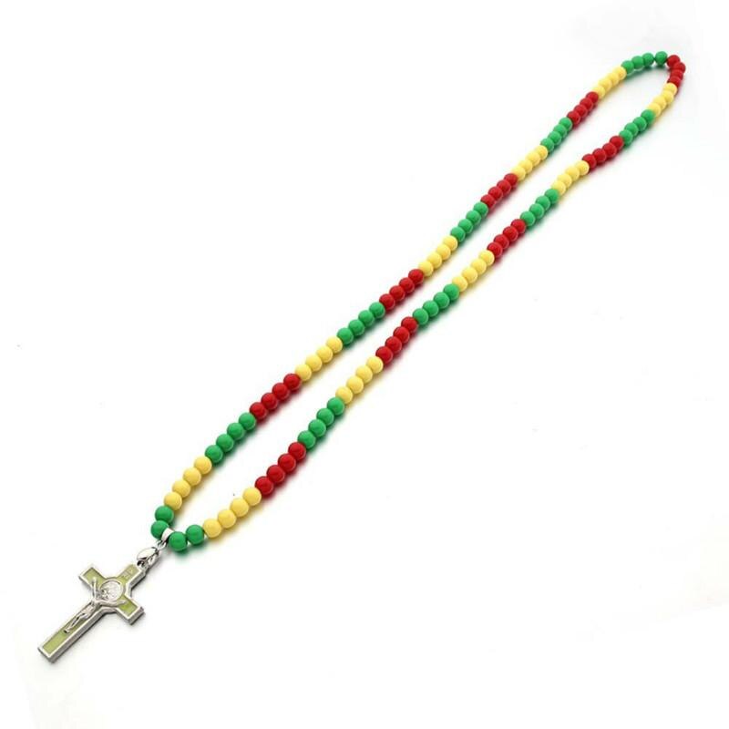 Acryl kralen ketting kruis ketting sieraden accessoires staand kruisbeeld jezus kruisbeeld jezus beeld