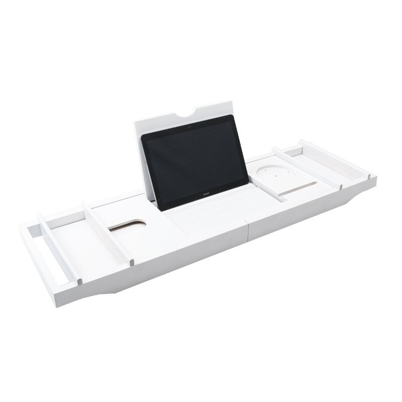 Bath Bar Storage Rack Multi-function Telescopic Toilet Flat-panel Phone Stand Bathroom Shower Stand Bamboo BathTub Sink Tray