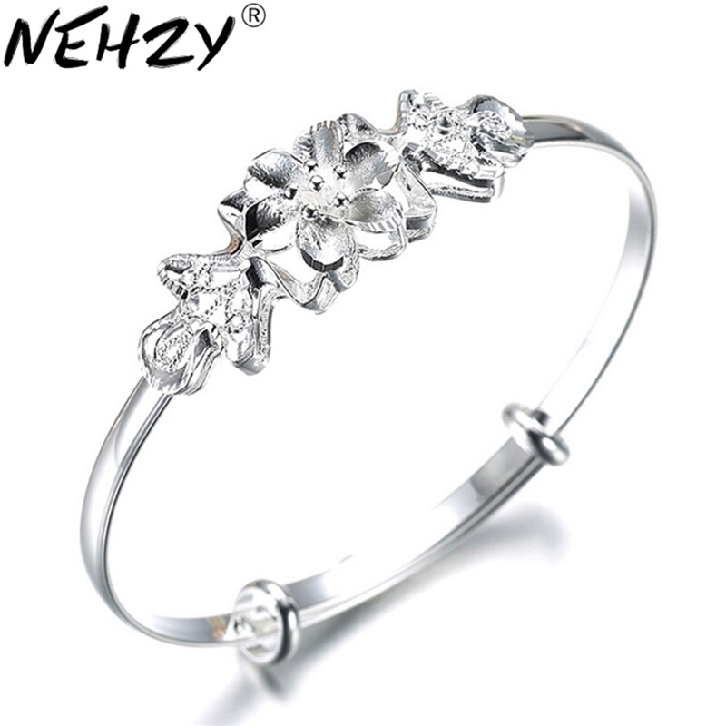Nehzy 925 Stempel Sterling Zilveren Vrouw Armband Mode Bloemen Opening Boog Armband Mooie Vrouwelijke Mode-sieraden