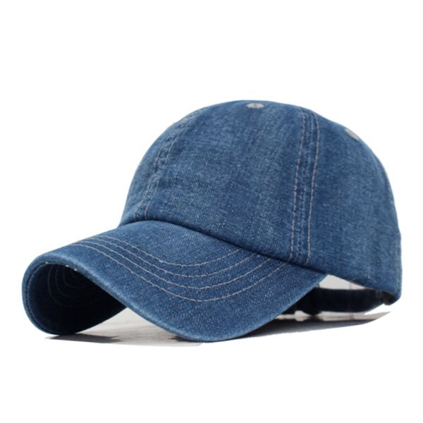 Gewassen Denim Jeans Mannen Baseball Cap Vrouwen Snapback Hoeden Caps Voor Mannen Falt Bone Gorras Pet Effen Mannelijke Vader Baseball hoed Cap: dark jean