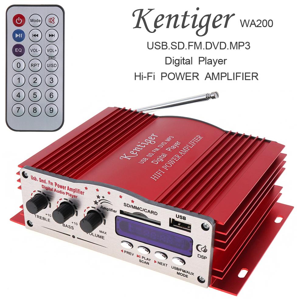 Kentiger DC12V Hi-Fi Car Stereo Versterker Fm Radio Digitale Speler Ondersteuning Usb/Sd/Fm/Mmc/Dvd/MP3 Ingang