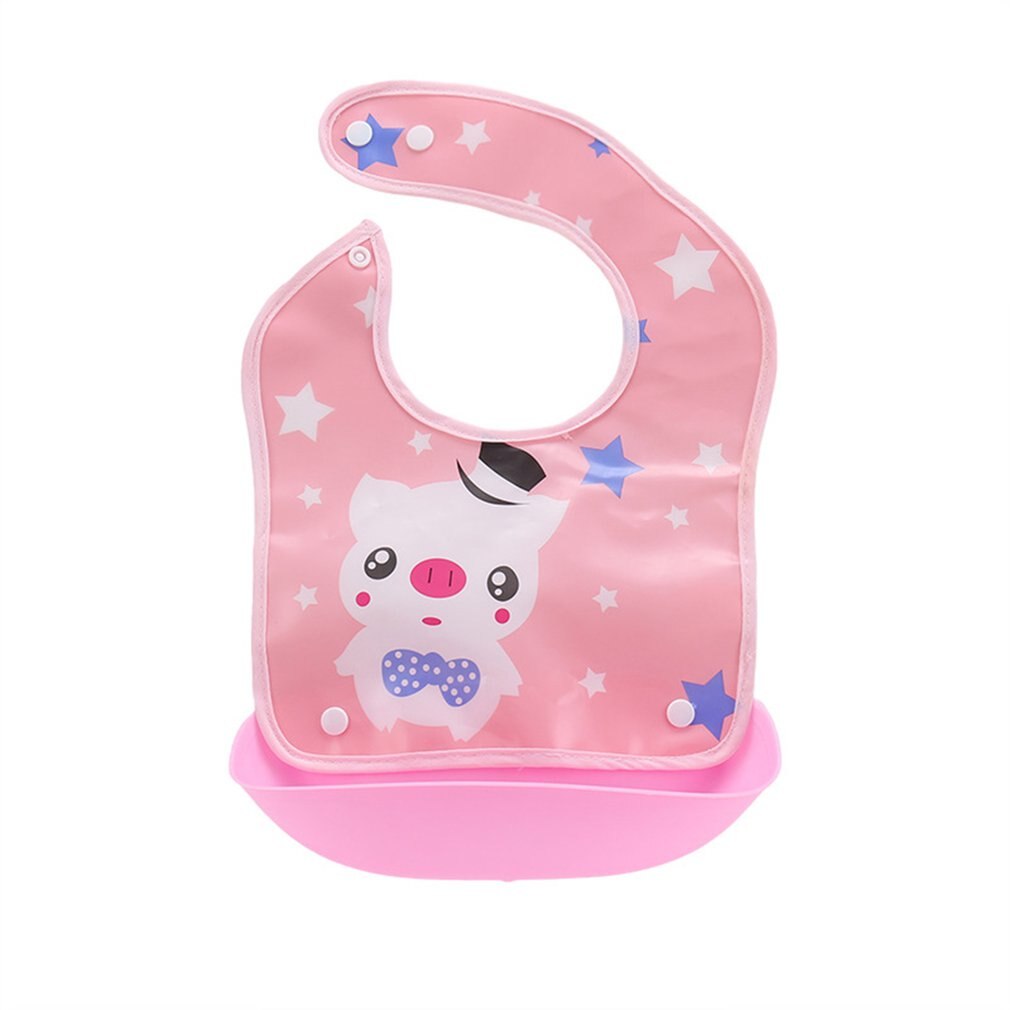 Babador de algodão das crianças estéreo à prova dwaterproof água e destacável silicone toalha boca do bebê comer bib bebê saco comida do bebê alimentação: pigs