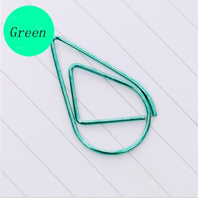 200PCS Cute Teardrop Smooth Stainless Steel Shaped Paper Clips for Office Wedding Women G: mint
