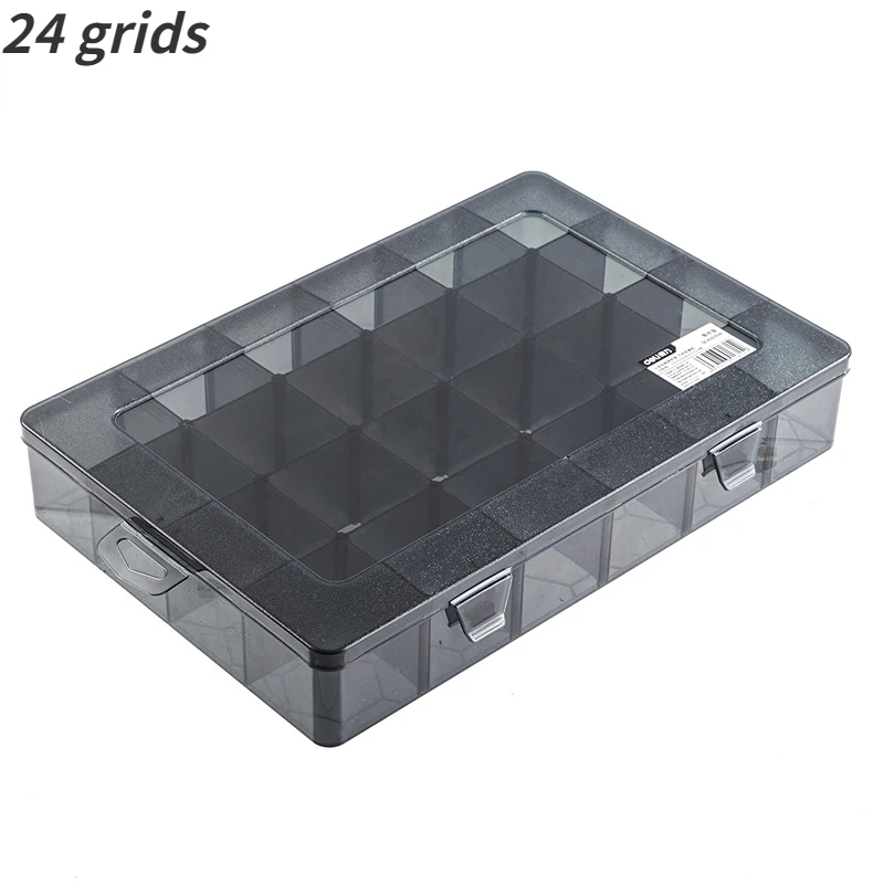 9-24 Grids Adjustable Organizer Storage Container Compartment Plastic Storage Box Component Screw Holder Case Display Container: Yellow