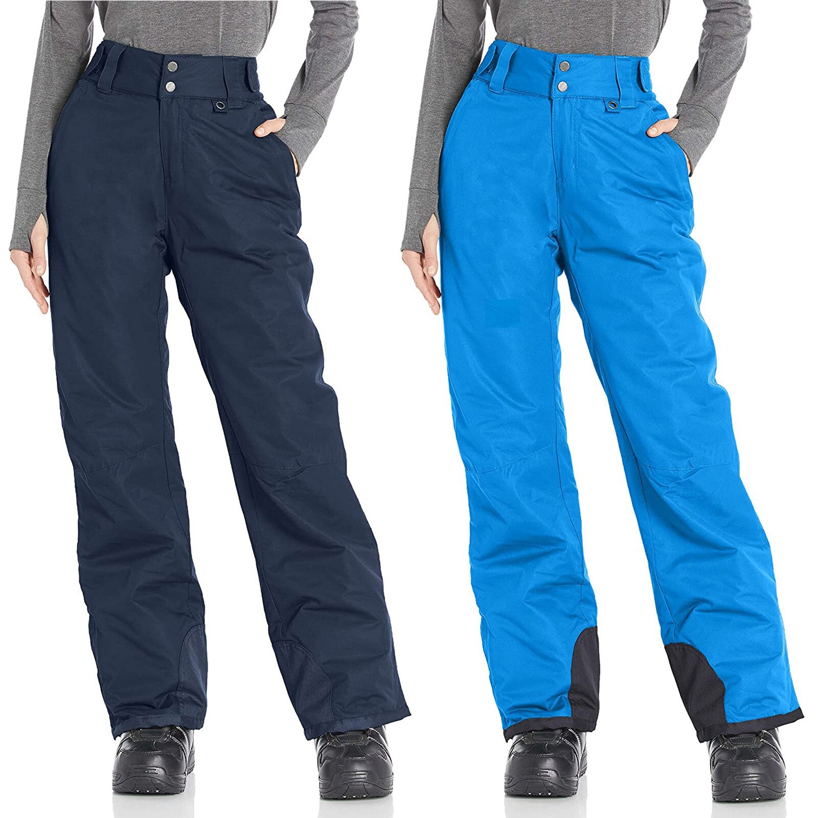 Pants Women's Aislantes Insulated Snow Overalls Solid Color Pocket Trousers Pants Outdoor Camping Hiking Waterproof Pants