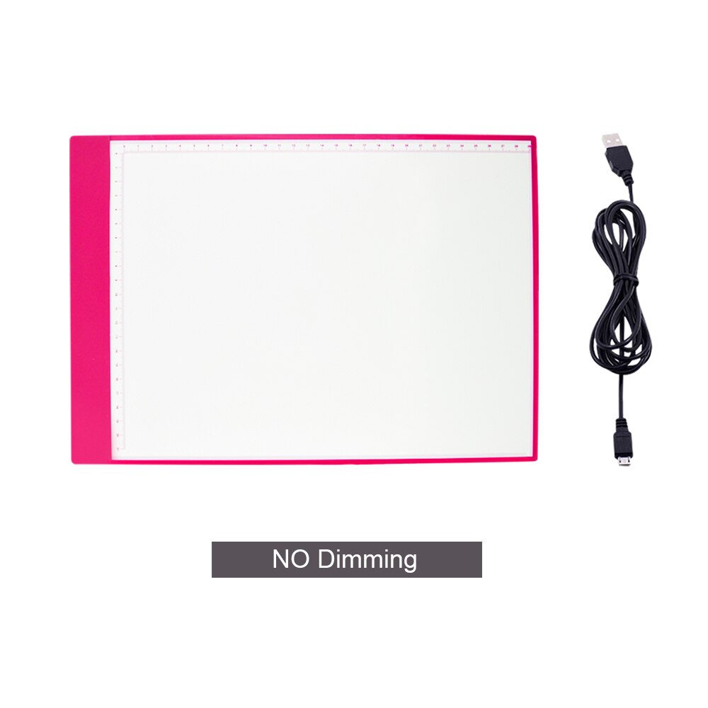 CHIPAL Scale A4 LED Drawing Tablet Digital Graphics Tablets Electronics USB Dimming Light Box Graphic Art Writing Copy Board: Pink Scale No