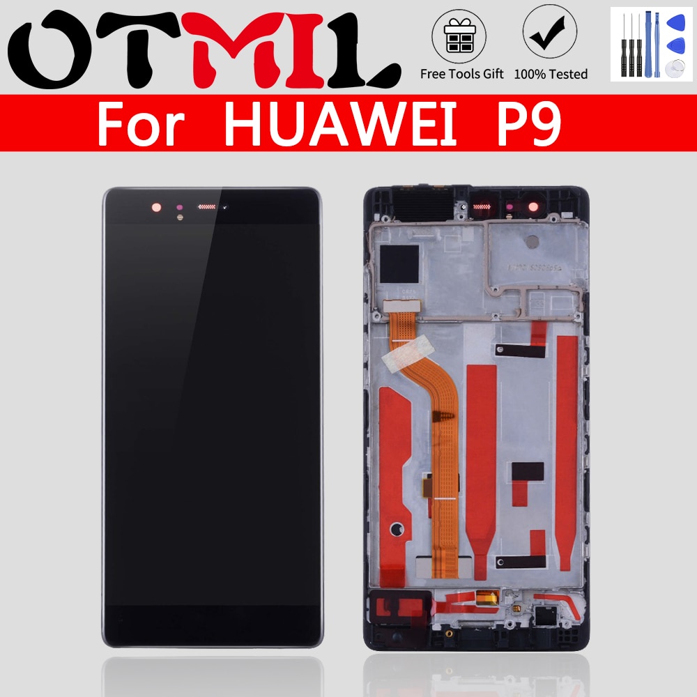 Original 5.2" For HUAWEI P9 LCD Display Touch Screen with Frame Digitizer Replacement For HUAWEI P9 Display EVA-L09 EVA-L19