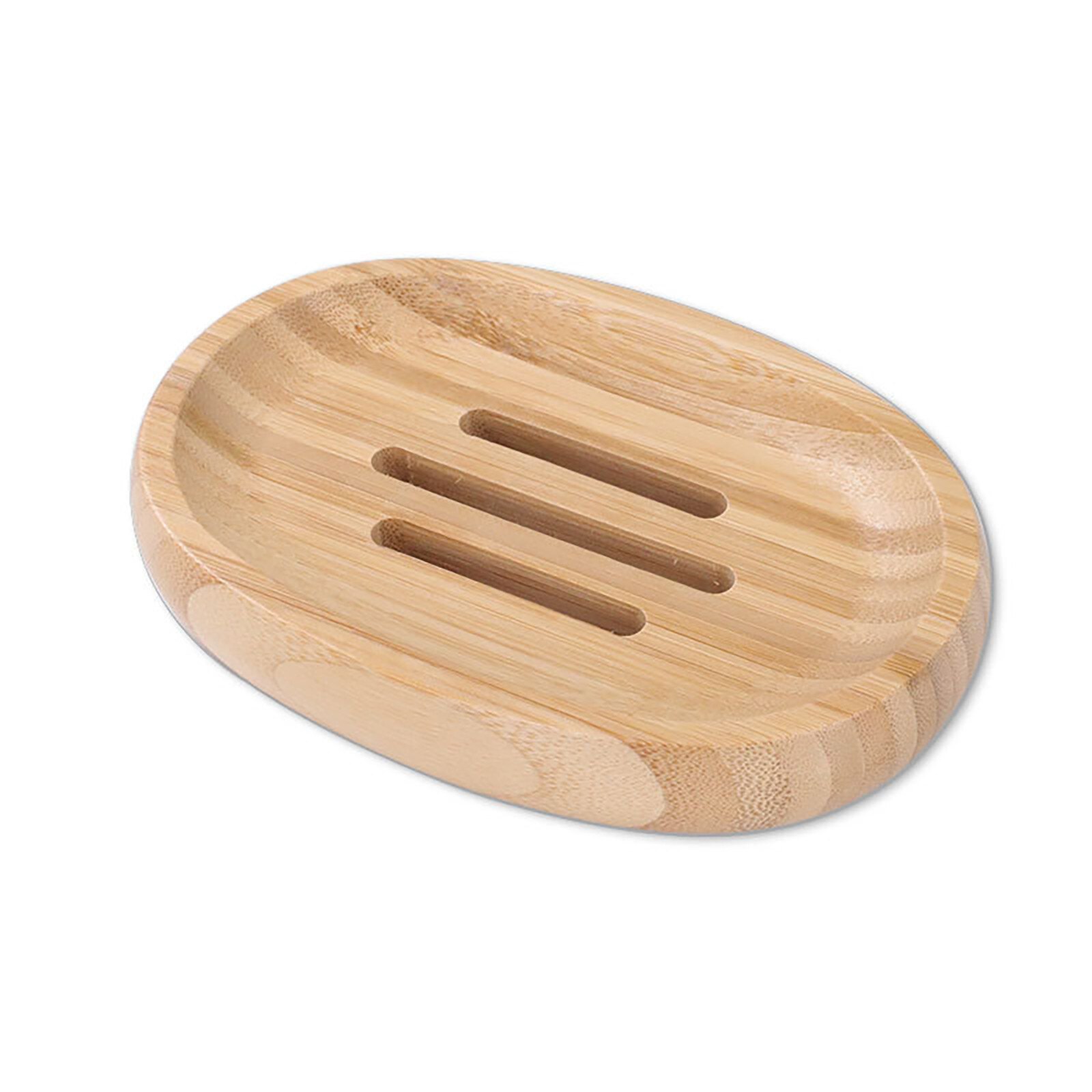 Wooden Natural Bamboo Soap Dishes Tray Holder Storage Soap Rack Plate Box Container Portable Bathroom Soap Dish Storage Box: L
