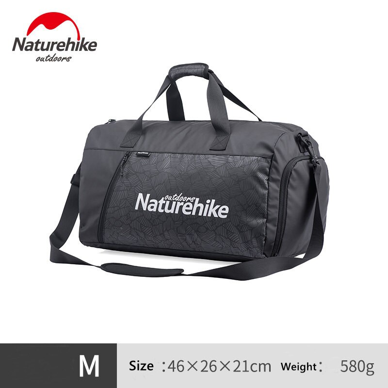 Naturehike sportspose tør-våd adskillelse vandtæt høj kapacitet unisex gym taske svømning opbevaringstaske udendørs camping rejsetaske: M sort