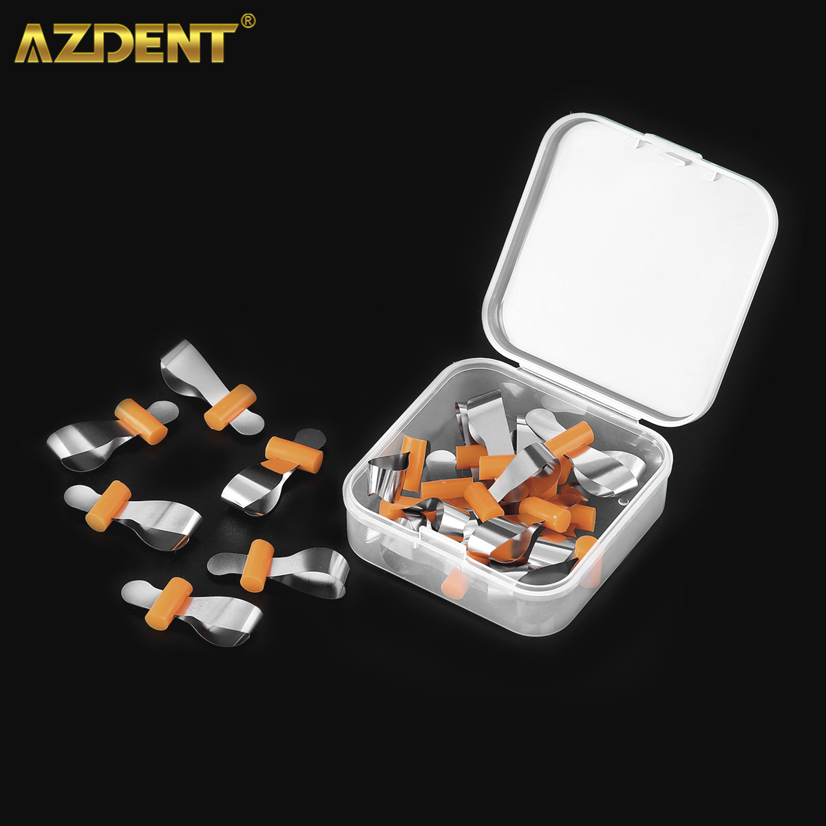 AZDENT-Hoja de formación Dental, Material de matriz de dentista de Matrice de poliéster contorneado Seccional de ortodoncia para dientes frontales