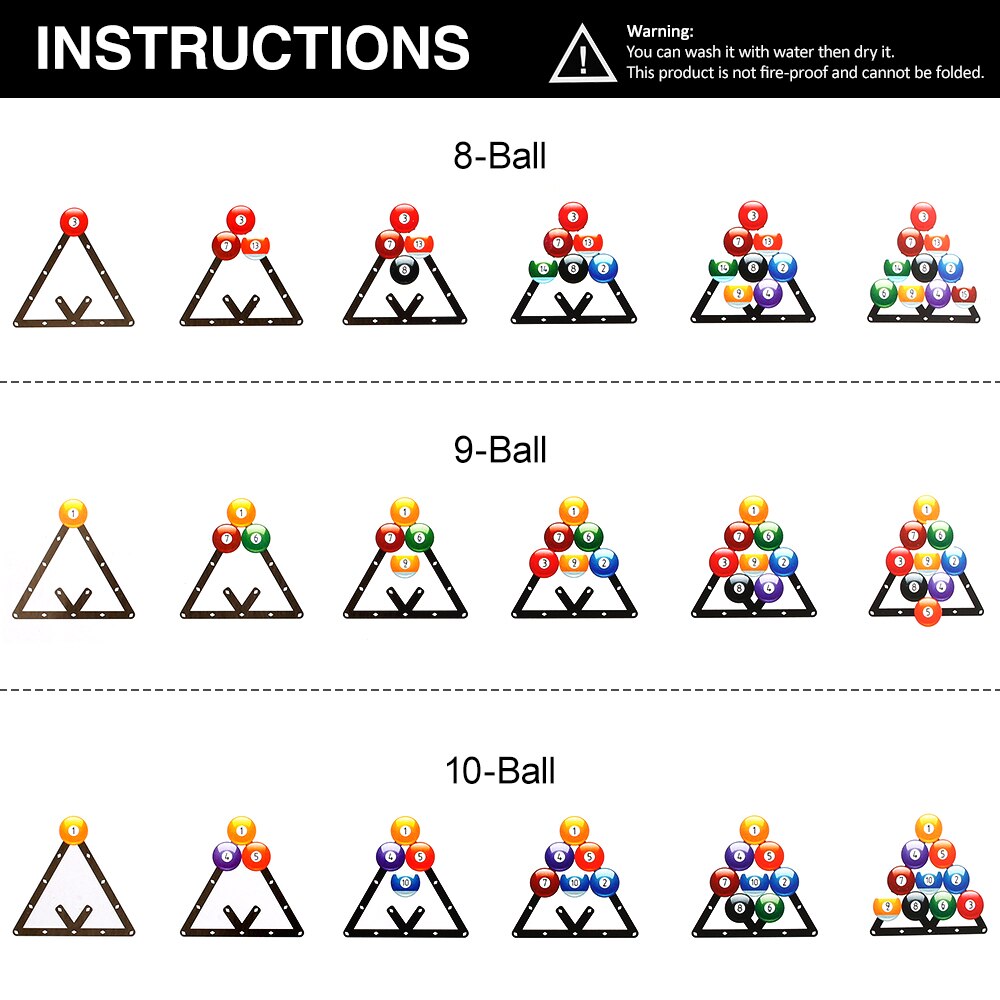 Suporte mágico de bilhar e taco 8/1pçs, acessório de bola, para bola, 6 peças pacote de 9 / 10 bola combo