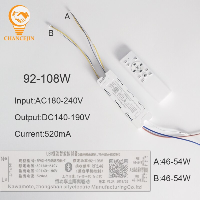 RFHGL-4654D260MA-T RFHGL-92108D520MA-T RF2.4G Remote Led Driver App Controle Led Transformator Geïsoleerde Kroonluchter Voeding