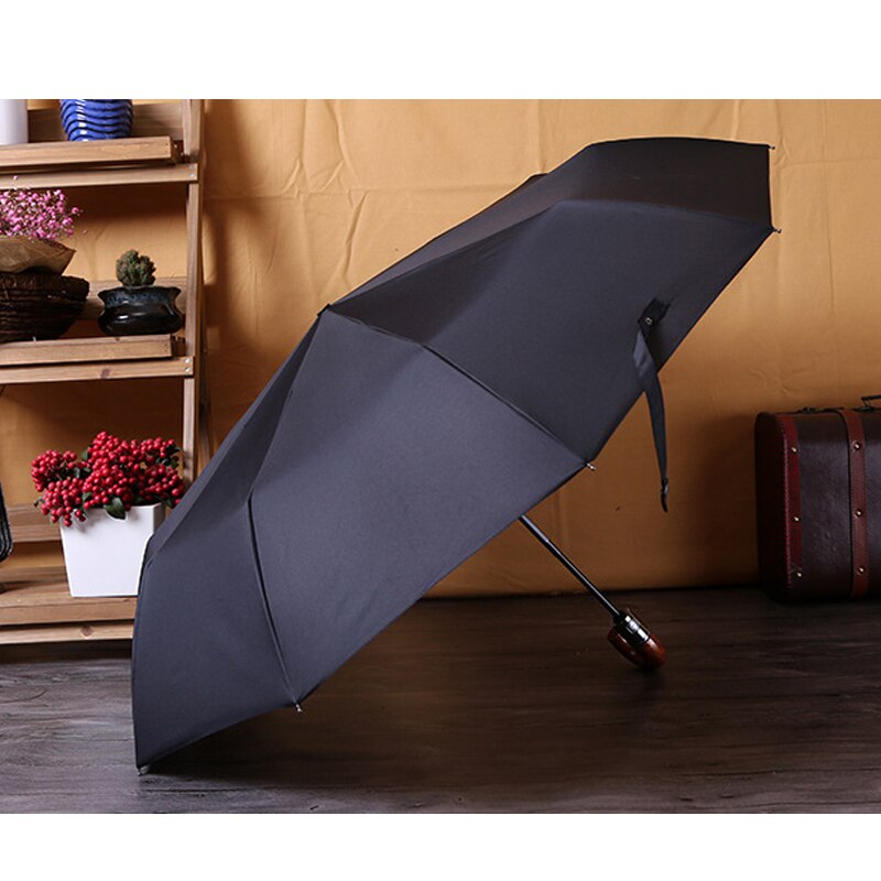 Men Three-folding Umbrella 10 Ribs classic english style automatic strong wind resistant umbrella rain business parasol