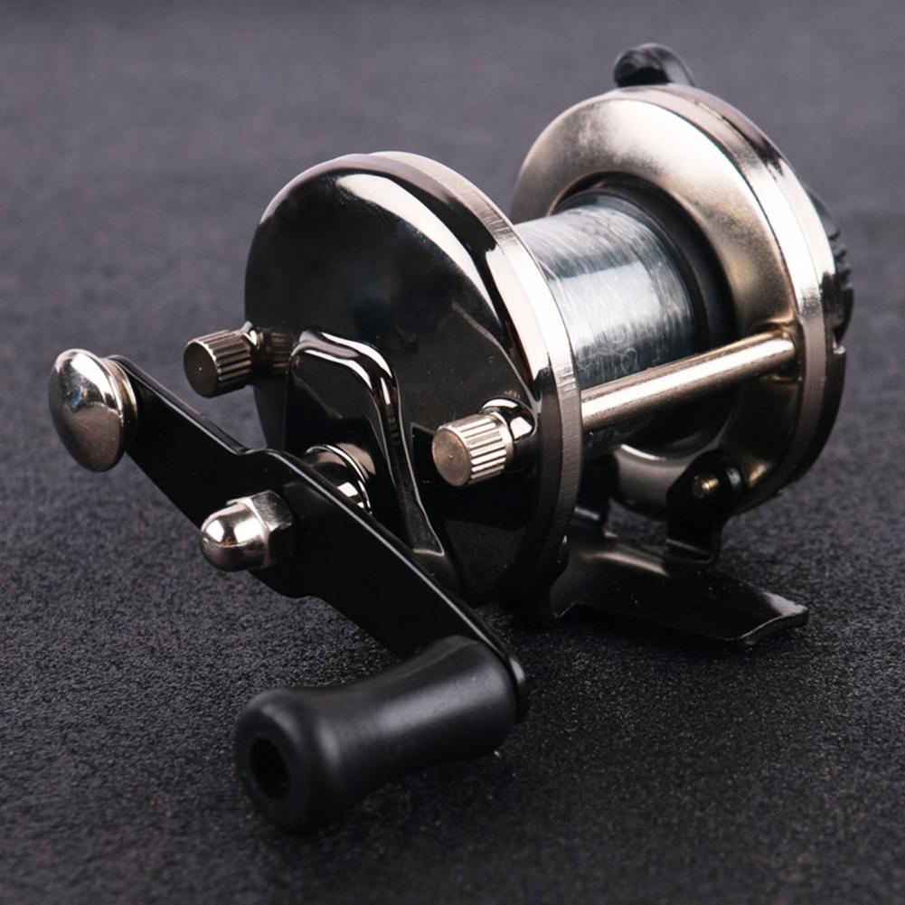 Rueda de tambor de pesca de Metal, herramienta de aparejos de pesca con línea, ahorro de trabajo, Mini arrastre, carrete de pesca en hielo, rueda giratoria ajustable