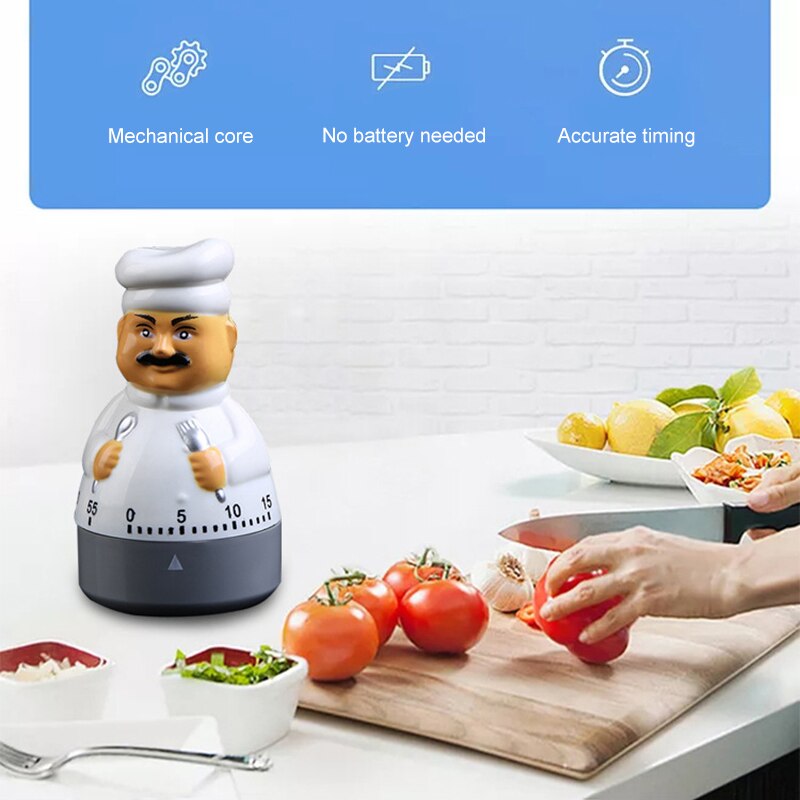 Creatives Kitchen Timer Cute Chef Alarm Clock Electronic Timer For Kitchen TP