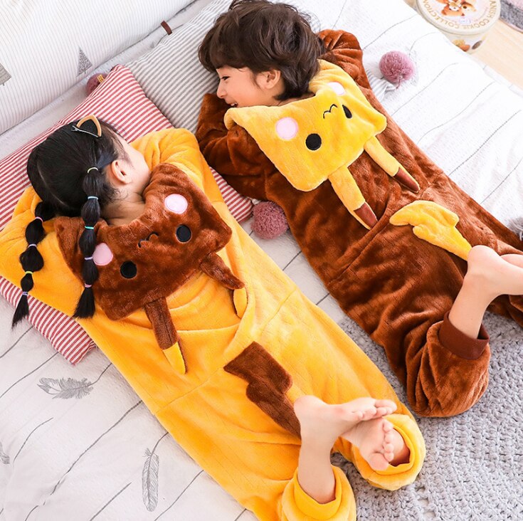 3-14 år djur pyjamas tjejer gul brun vinter barn pyjamas grön groda barn pijama de infantil enfant pyjamas