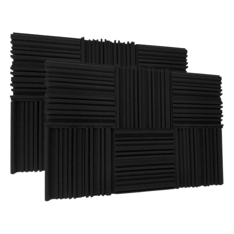 6Pack Groove Acoustic Foam Studio Recording Ceiling Soundproof Panels Sound Absorption Tiles 15inch x 15inch X2inch