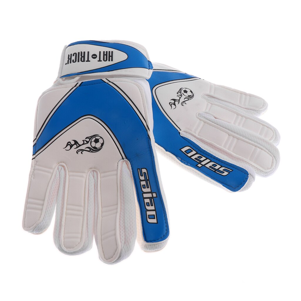 Kids Youth Soccer Goalie Goalkeeper Gloves Pro Football Finger Saver Size 7#