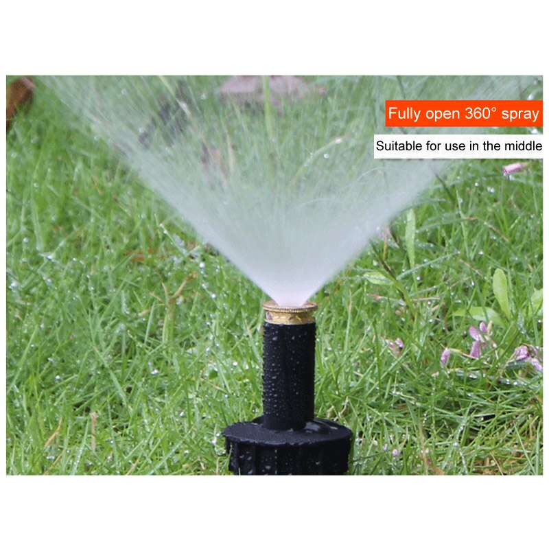 1Pc 90-360 Degree Pop up Sprinklers Plastic Lawn Watering Sprinkler Head Adjustable Garden Spray Nozzle 1/2" Female Thread: 360 degrees
