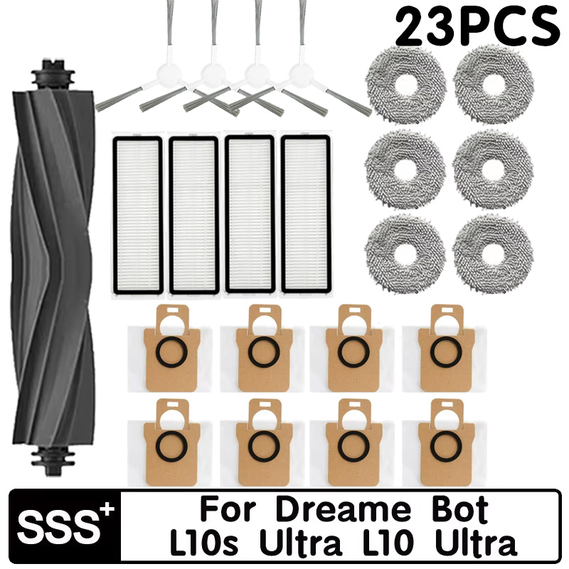 Voor Dreame Bot L10s Ultra L10 Ultra Robot Stofzuiger Onderdelen Rubberen Zijborstel Hepa Filter Mop Rag Stofzak Optioneel: Clear