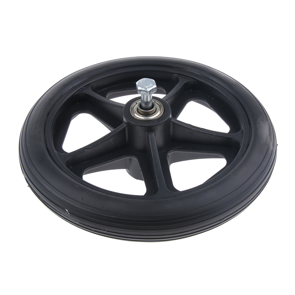 2 pièces fauteuil roulant roues avant roulette pièce de rechange noir 7 pouces 5/16 roulement 5 rayons