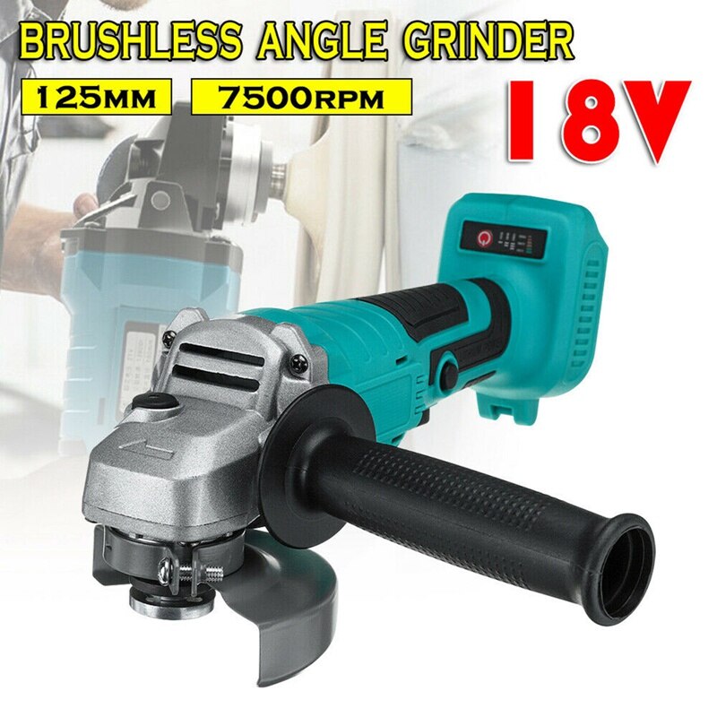 Oppladbar batteridrevet vinkelsliper 125mm polermaskin vinkelsliper til makita børsteløs trådløs sliping 18v litiumbatterier