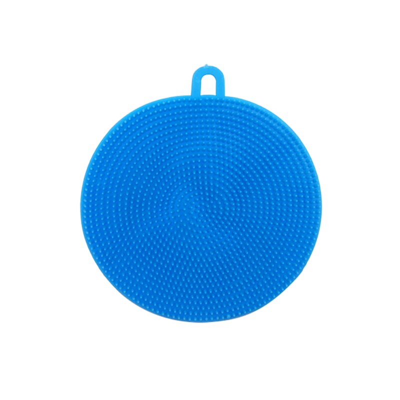Plato de silicona lavador de esponja de frotar utensilio antibacteriano para limpieza de cocina, limpieza suave, cepillo utensilios de cocina antibacteriano: Blue