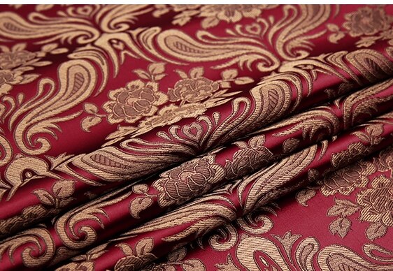 Brokade stof cheongsam og kimono materiale satin stof til syning diy: Burgunder