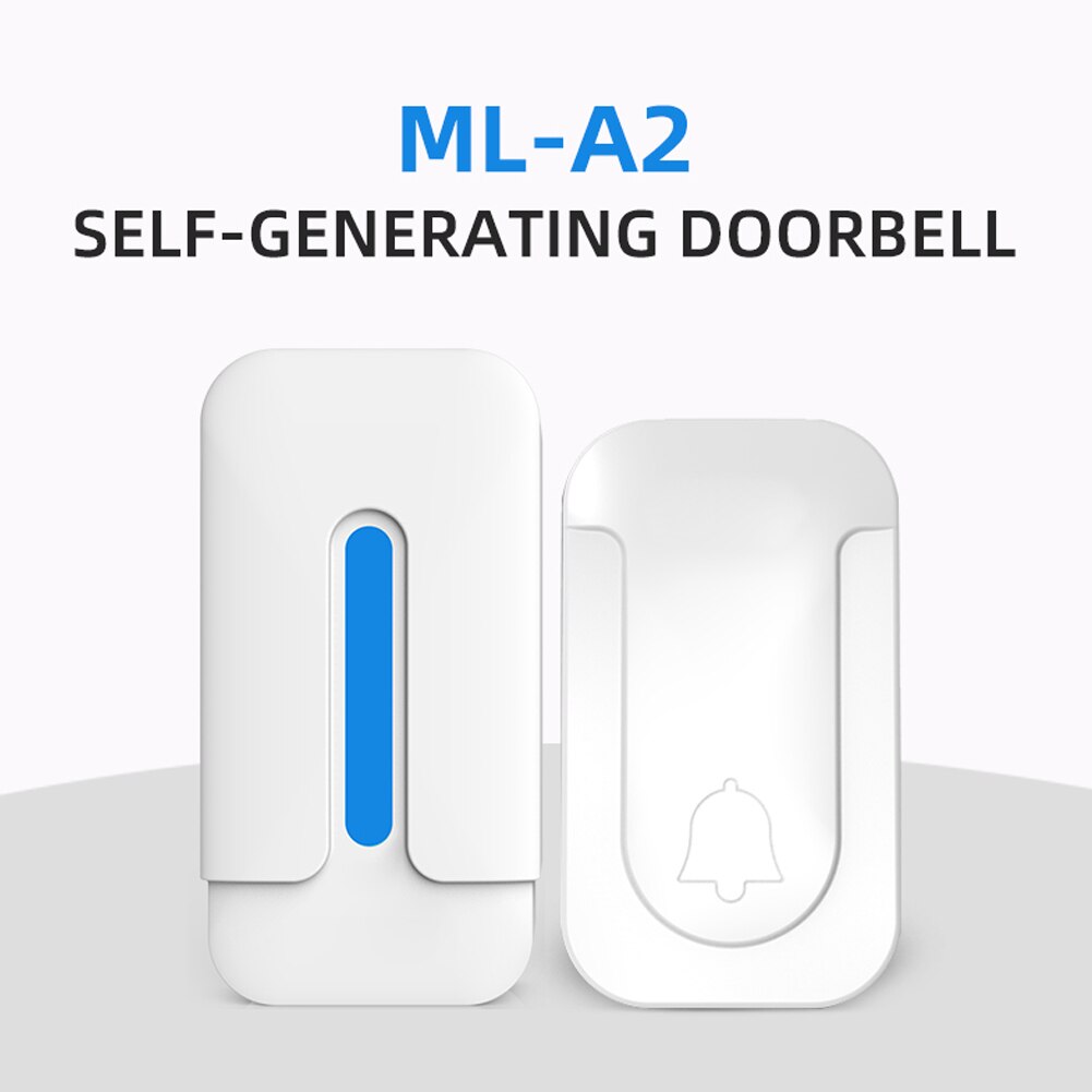 ML-A2 Self Powered Wireless Doorbell Waterproof Smart Door Bell 100m Remote US EU Plug Home Security Protection Accessories