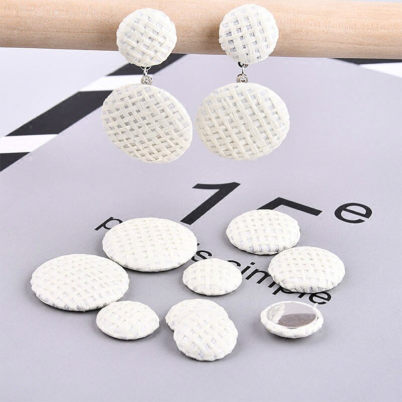 Wild style simple bamboo weaving DIY bag cloth buckle earring earrings brooch pendant accessories