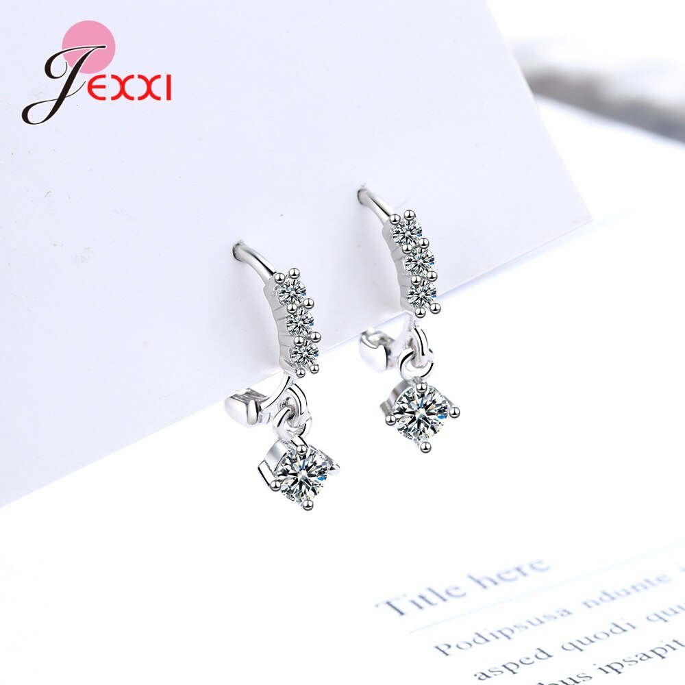 Koreaanse Aaa Vier Klauwen Zirkoon Oorbellen Voor Vrouwen 925 Sterling Zilver Leuke Zoete Oorbellen Trendy Sieraden
