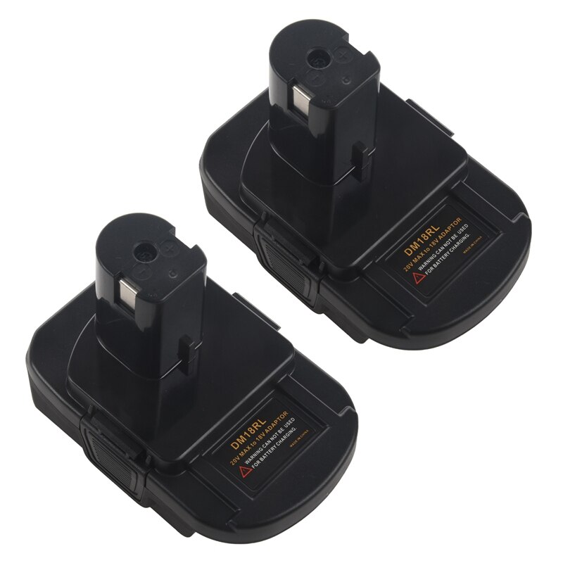 2X Dm18rl Lithium Batterij Converter Adapter Voor Ryobi 20V/18V P108 Abp1801 Li-Ion Batterij