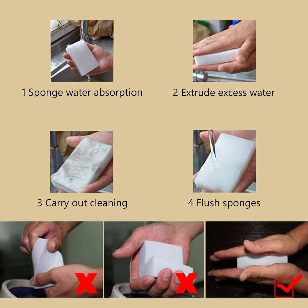 50/100 pièces magique éponge mélamine gomme maison Nano propre fournisseur ménage cuisine gomme plat lavage mélamine propre