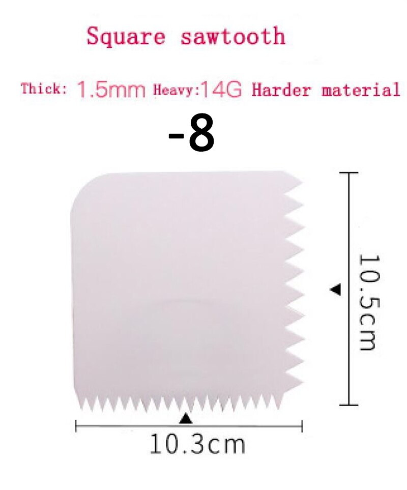FEIGO Küche Backen Gebäck Schaber Unregelmäßigen Gezackten DIY Kuchen Butter Schaber Runde Platz Transparente Schaber Backen Werkzeug F551: F551-8