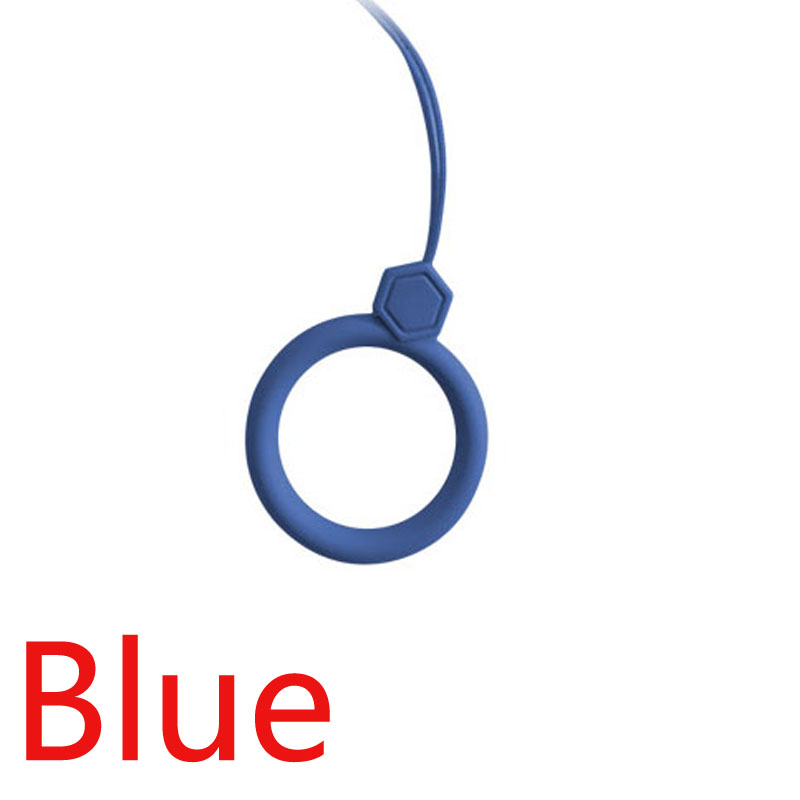 Silicone ring mobile phone lanyard Silicone ring Mobile phone U disk universal silicone shatter-resistant: Blue