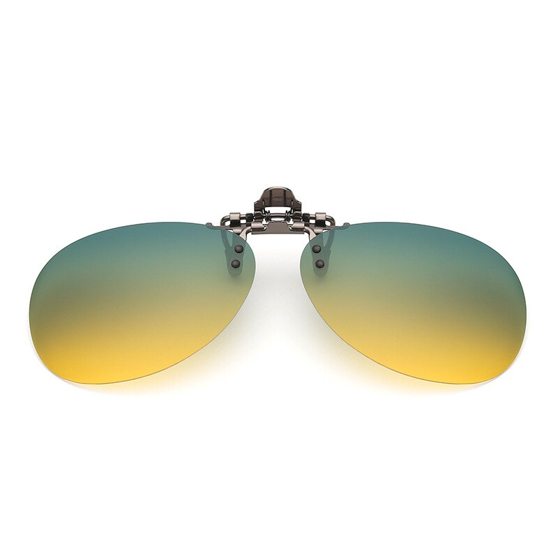 Gafas polarizadas de tipo Clip para hombre y mujer, gafas de sol para conducir de día y noche, gafas de sol para conducir de visión nocturna: Circular