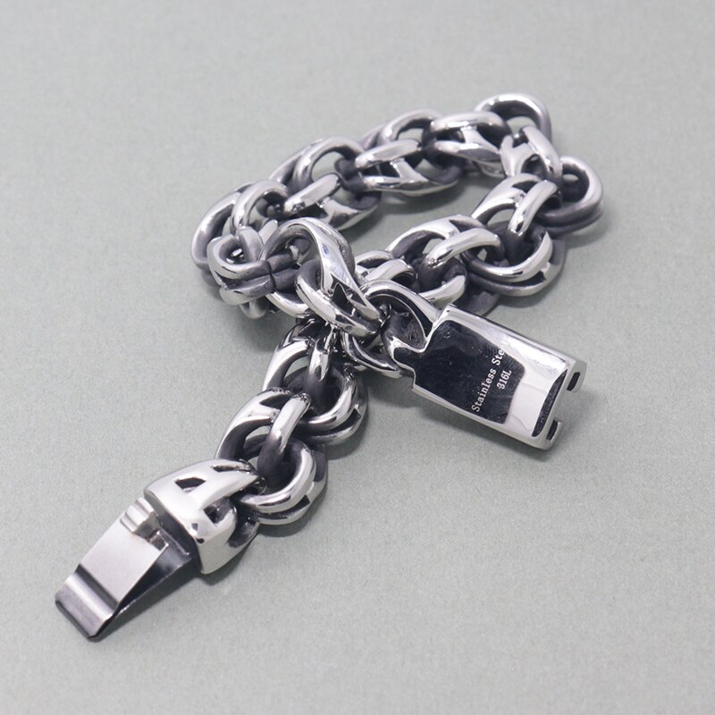 Trendy 316L Titanium Stainless Steel Bracelet Men Punk Rock Chain & Link Mens's Bracelets For Men Jewelry