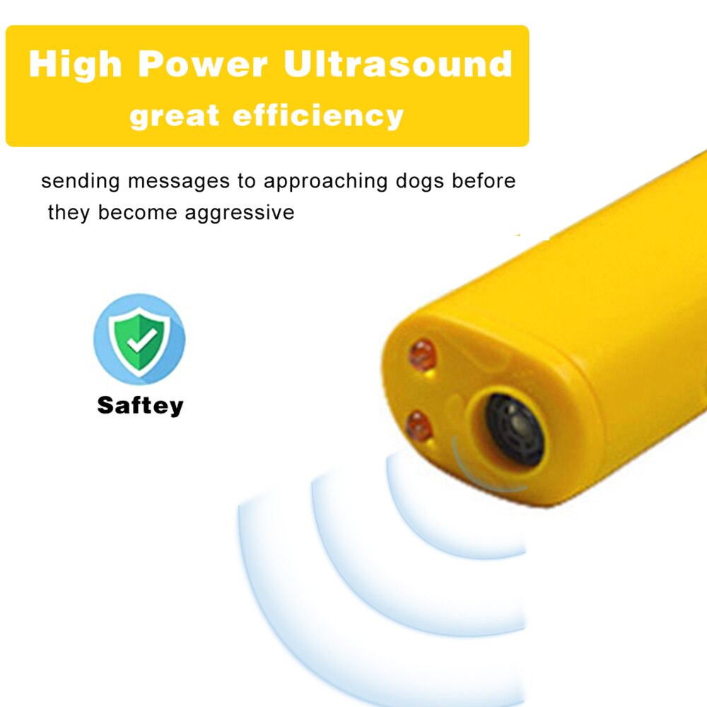 Draagbare hondenverjager anti-blaf hondentrainingsapparaat huisdierentrainer met verlichting ultrasoon 3 in 1 anti-blaf huisdierbenodigdheden