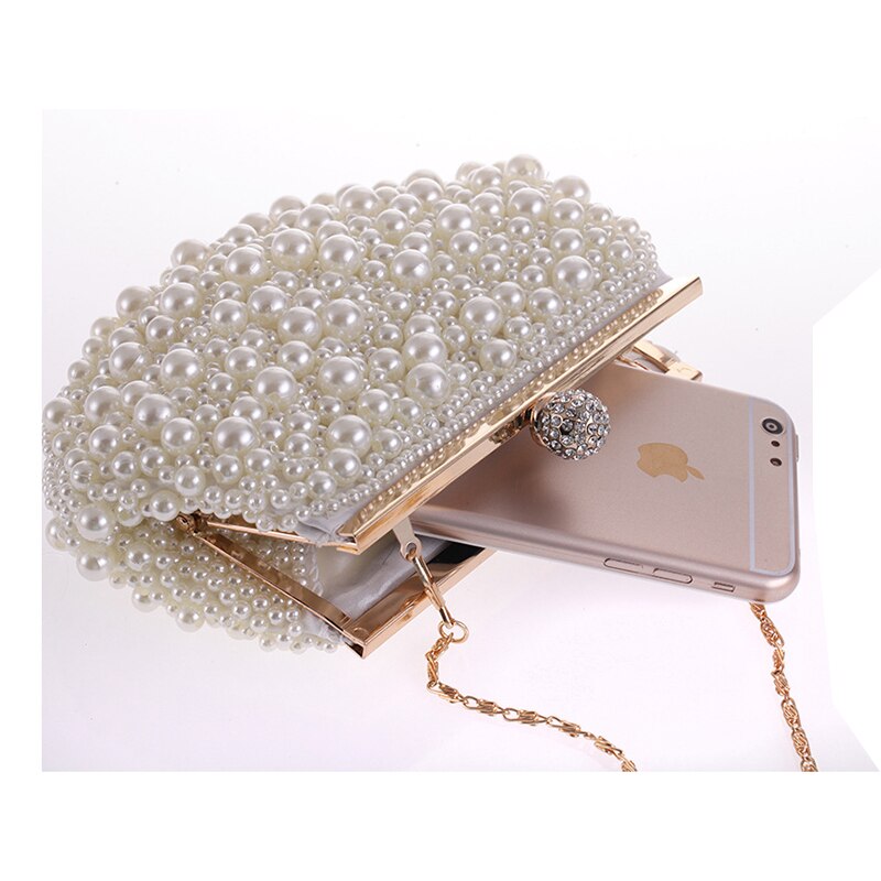 Boutique pear evening bag rhinestone evening clutch bag women handbag Beaded Embroidery bag features dinner purse shoulder bag