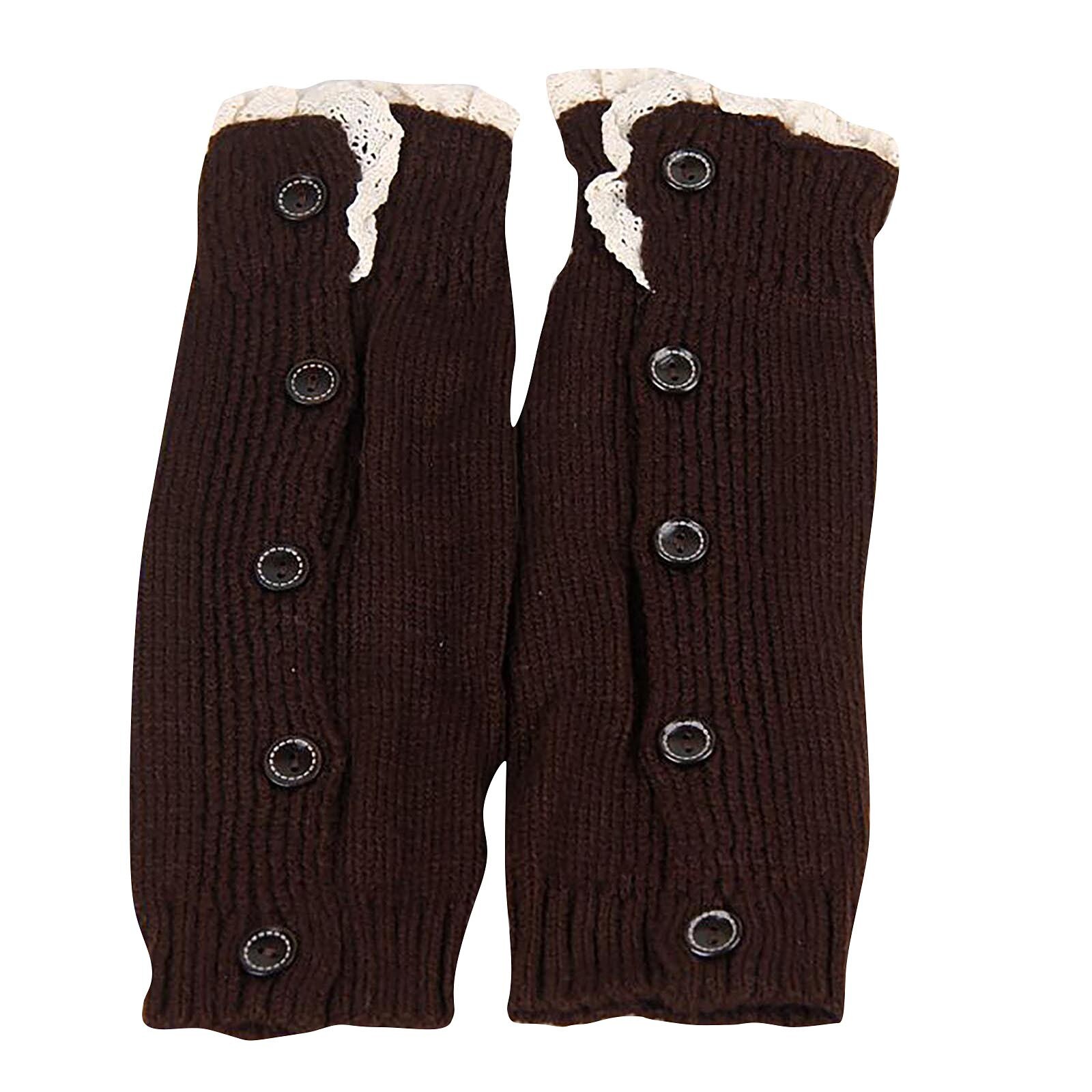 Winter Buttons Leg Warmers Kids Boot Cuffs Winter Buttons Knit Leg Warmers Boot Topper Socks 2 Pairs Calentadores De La Pierna